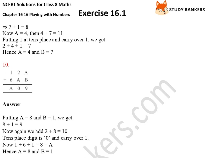 NCERT Solutions for Class 8 Maths Ch 16 Playing with Numbers Geometry Exercise 16.1 4