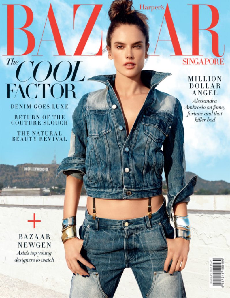 ALESSANDRA AMBROSIO IS HARPERS BAZAAR SINGAPORE JANUARY COVER STAR