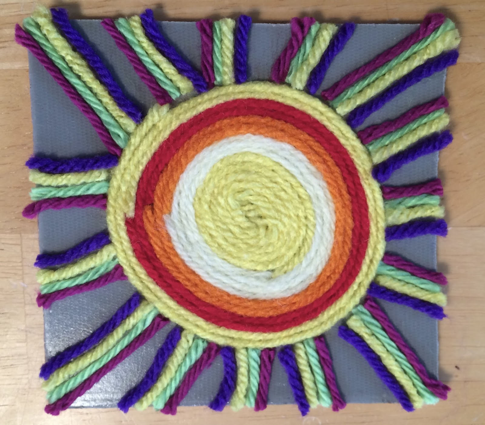 Kathy's Art Project Ideas Mexican Sun Huichol Yarn Painting Art Lesson