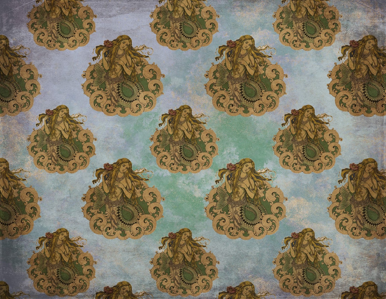 Create With TLC Printable Vintage Mermaid Paper Create With TLC Printable Vintage Mermaid Paper
