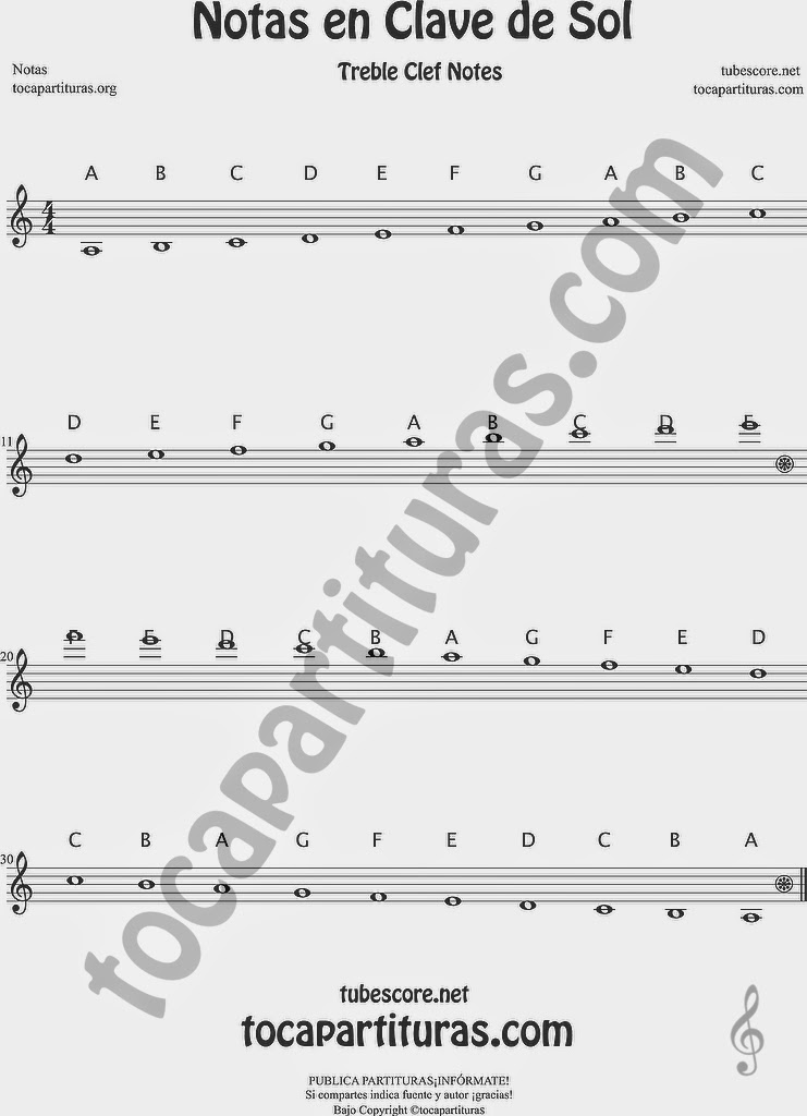Diegosax Como Ponerle Las Notas A Las Partituras En Clave De Sol Fa En 4ª Y Do En 3ª Linea Con Nomenclatura Espanola Y Anglosajona O Americana