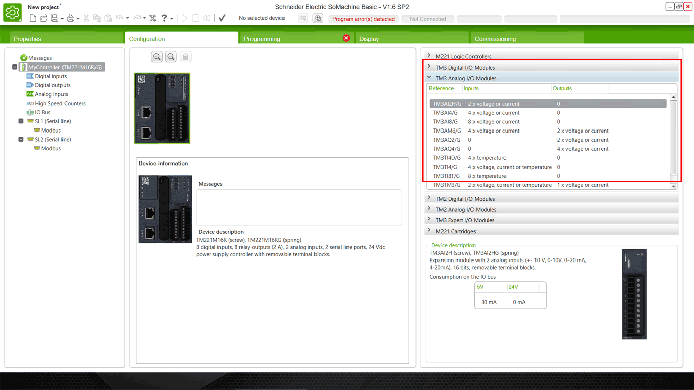 Membuat Project dan konfigurasi PLC M221