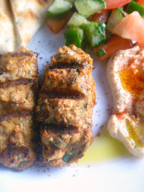 Grilled Chicken Kofta:  ender flavor-packed grilled chicken kofta, filled with fresh herb & spices, will be on the table in under 45 min.  The perfect summer Mediterranean dish! - Slice of Southern