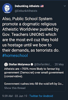 Homeschool, Atheism, terrorists, evil, Government, DeVos