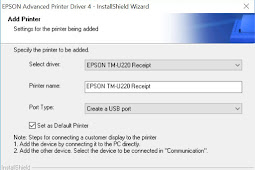 Epson Universal POS Printer Driver for TM/BA/EU Series & DM-D Display for Windows