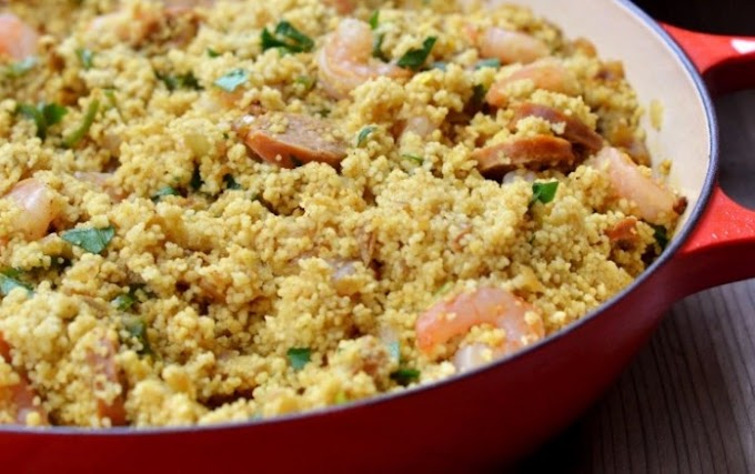 Spicy Couscous with Shrimp and Chorizo #lunch #recipe