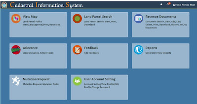 module selection-online land record informtion in Jammu and Kashmir.