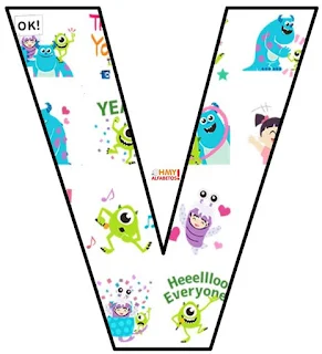 Tierno Alfabeto de Monstruos S. A. Monsters Inc. Alphabet. 