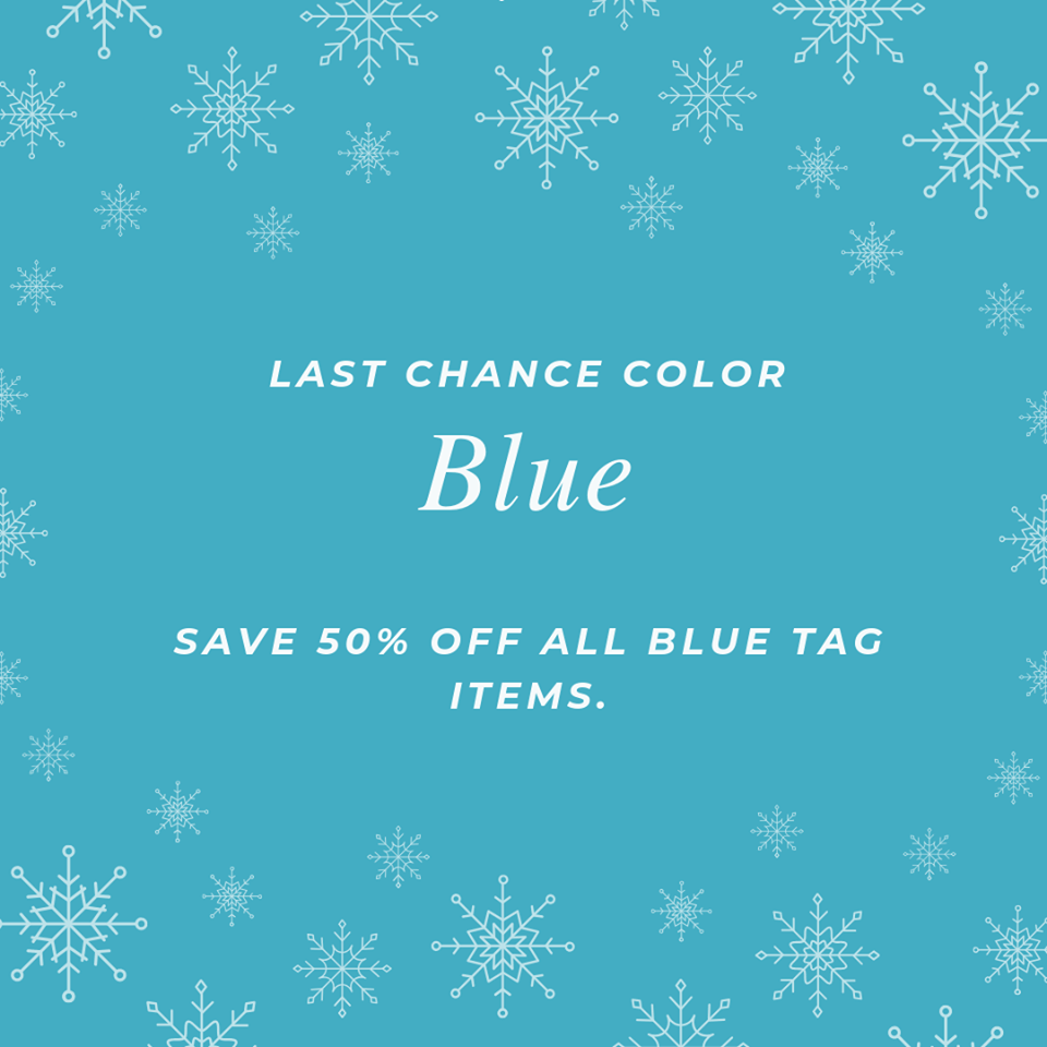 SALE DAYS 50 OFF BLUE TAGS GOODWILL THROUGH DECEMBER 28TH Two