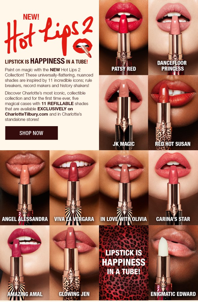 à¸à¸¥à¸à¸²à¸£à¸à¹à¸à¸«à¸²à¸£à¸¹à¸à¸�à¸²à¸à¸ªà¸³à¸«à¸£à¸±à¸ Charlotte Tilbury Hot Lips 2 Lipstick