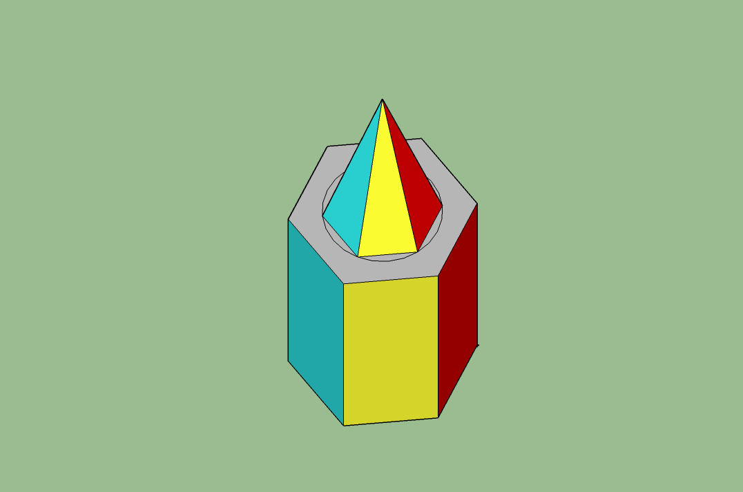 FabbriTECNO Prisma esagonale sormontato da piramide a base esagonale FabbriTECNO Prisma esagonale sormontato da piramide a base esagonale