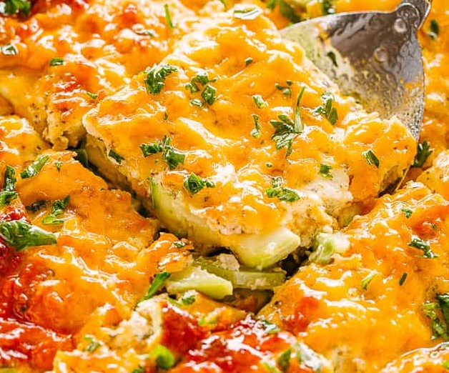 Cheesy Zucchini Casserole (Low Carb & KetoFriendly) diet healthy