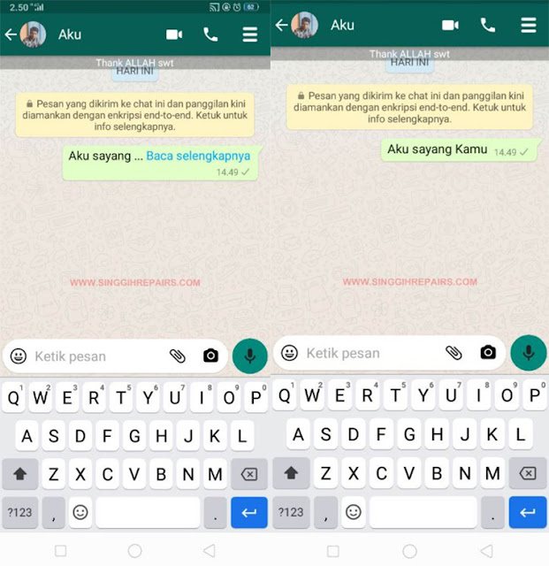 cara membuat tulisan read more atau baca selengkapnya di whatsapp