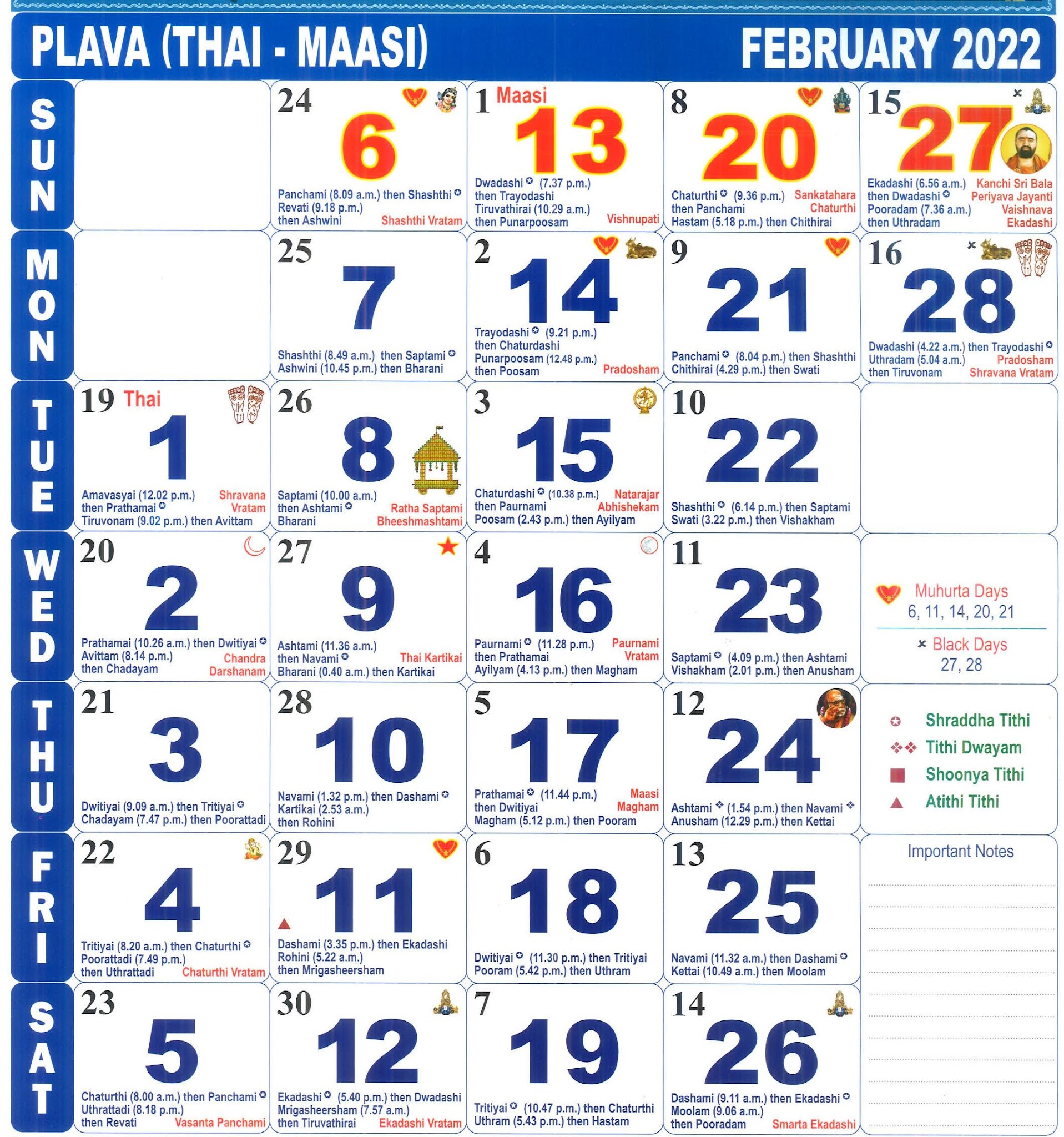 Tamil Calendar 2022