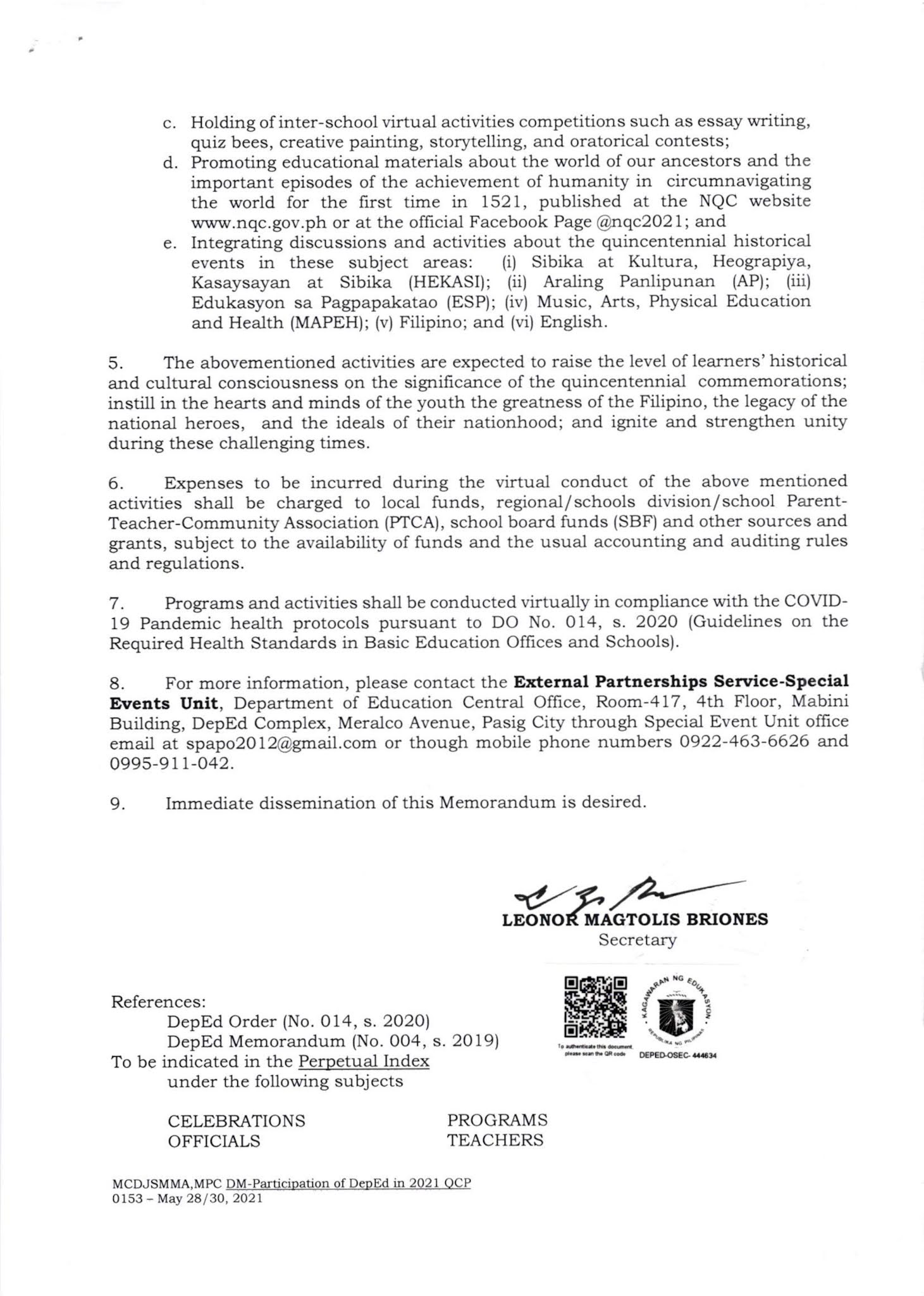 Deped Memorandum 036 S 2021 Guidelines On The Conduct Of Remedial