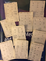 A photograph of homemade Strat-O-Matic baseball cards from the Oakland A's, the dominant team of that era (circa 1973), superimposed on the cover of Intermediate Physics for Medicine and Biology.