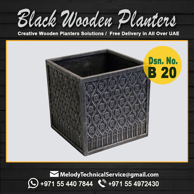 Black Wooden Planters Dubai Plants Container Dubai Planters Box
