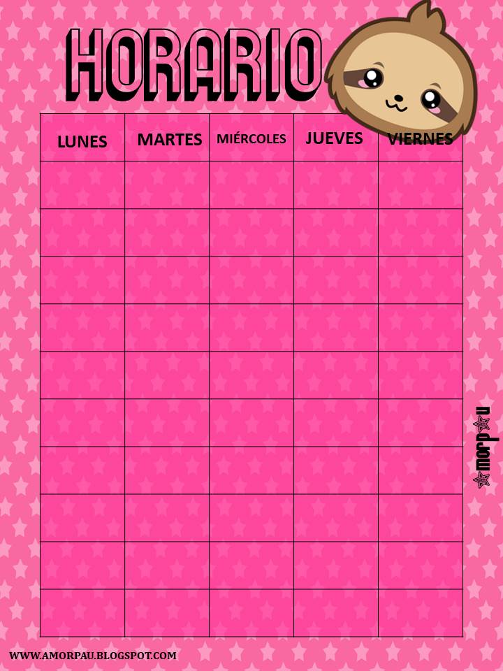 CUTE HORARIOS. / CUTE SCHEDULES.