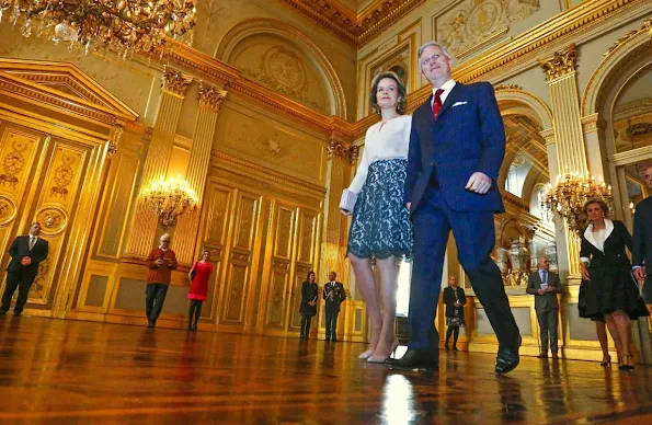 Queen Mathilde of Belgium and King Philippe of Belgium held a traditional New Year's reception for the Members of Belgian Parliament