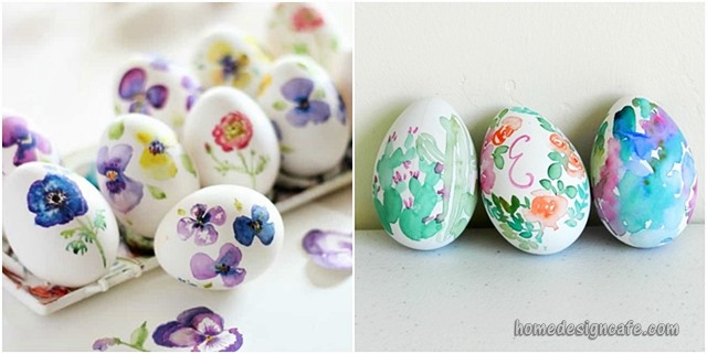 Watercolor Floral Eggs, Easter Egg Decorating Ideas