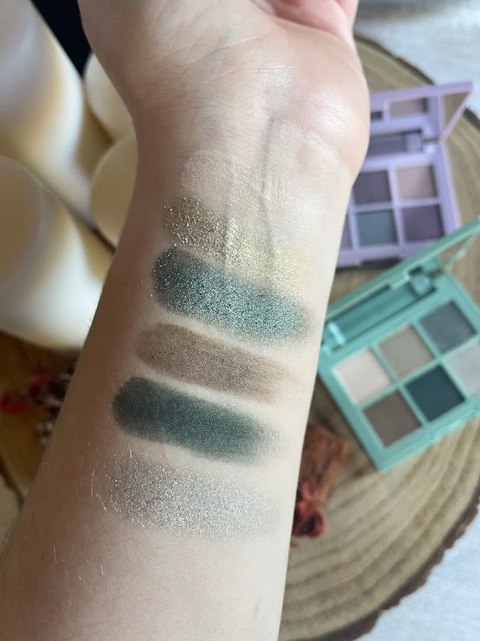 Swatches paleta Dancing Green de essence