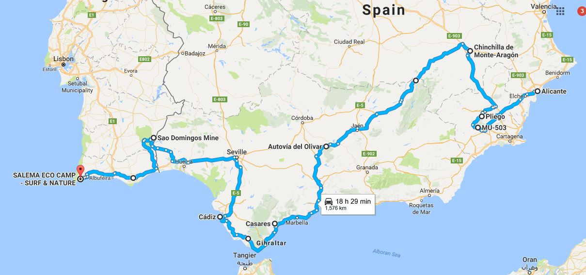 tour of spain route map