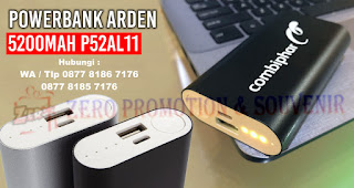 jual Souvenir Perusahaan Powerbank Arden 5200mAh P52AL11, Power Bank Promosi : POWER BANK METAL 5200MAH P52AL11 