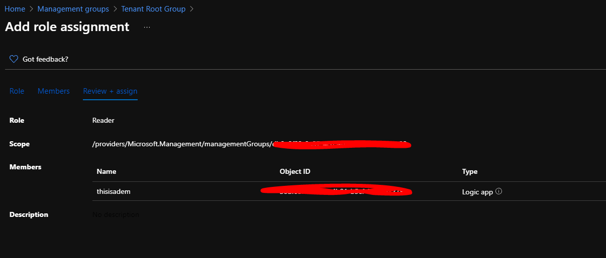 The logic app and the resource graph query