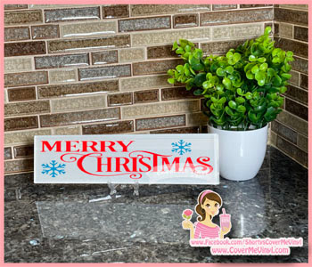 Merry Christmas Glass Tile (Snowflakes)