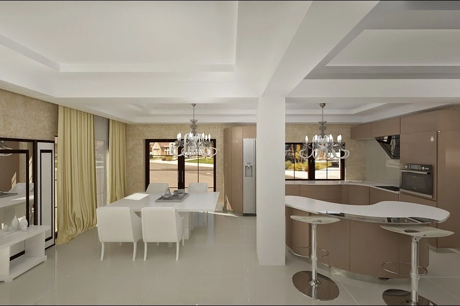 Design - interior - living cu - bucatarie - casa - moderna - pret