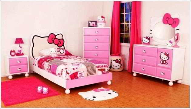 Model Desain Kamar Tidur Hello Kitty Lucu