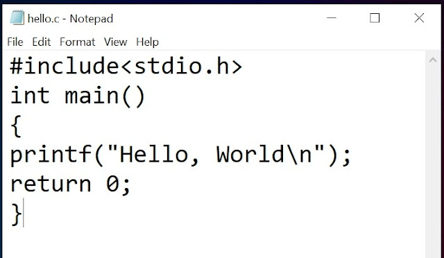 hello world program in C