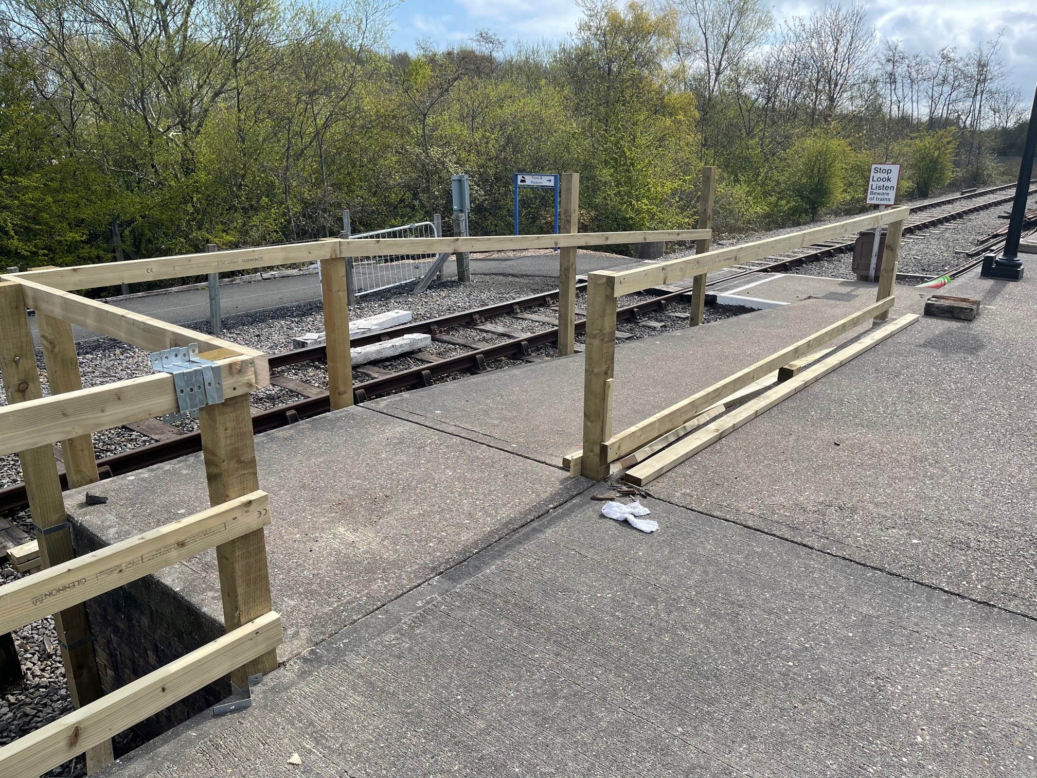 North Tyneside Steam Railway New platform fencing
