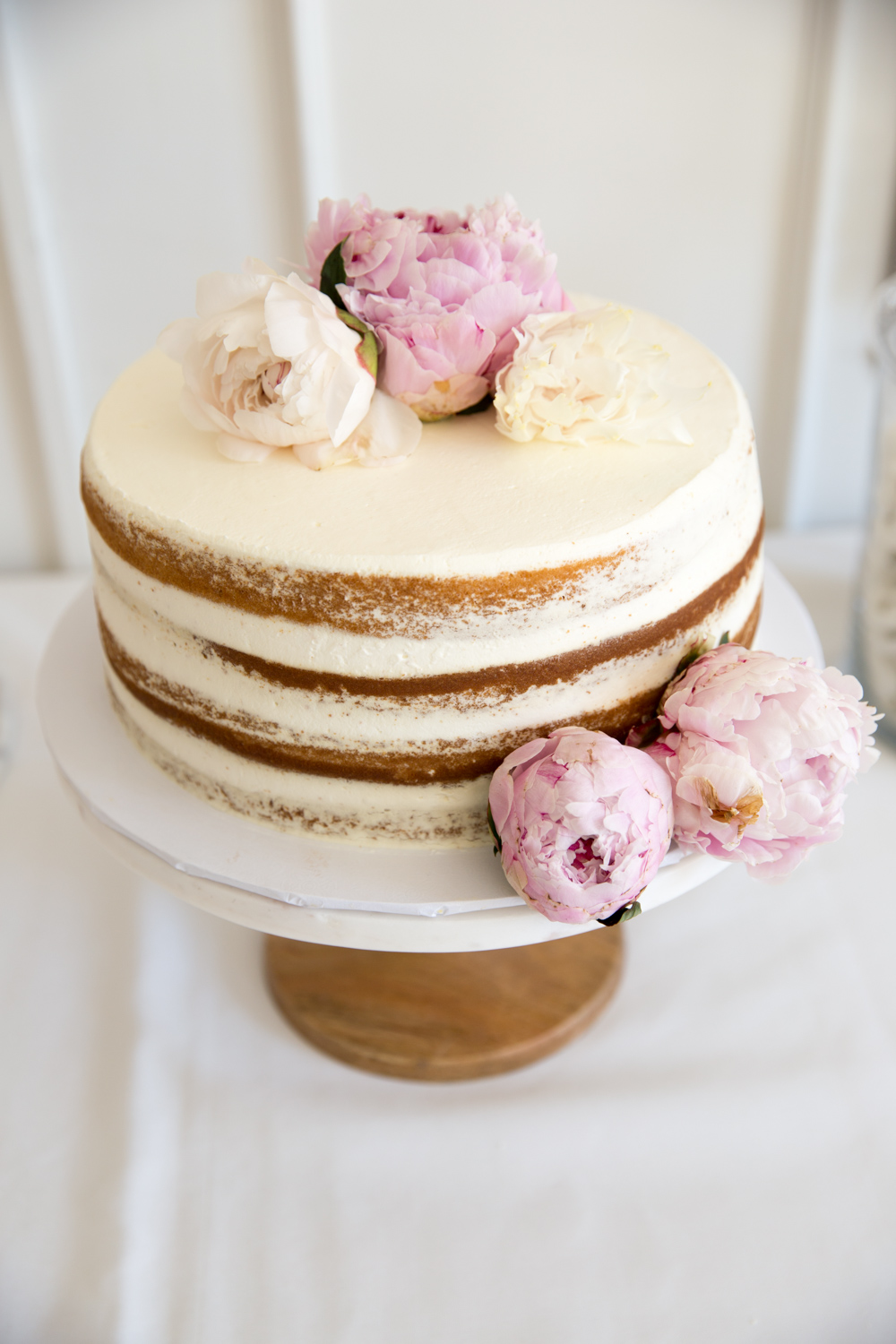 naked cake with peonies baby shower naked cake with peonies