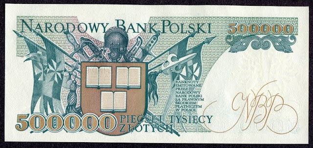 Poland money currency banknotes 500000 Zloty note Zlotych