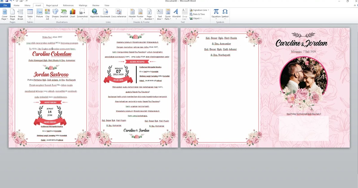 Contoh Undangan Pernikahan Dengan Microsoft Word 2007 Cara Membuat