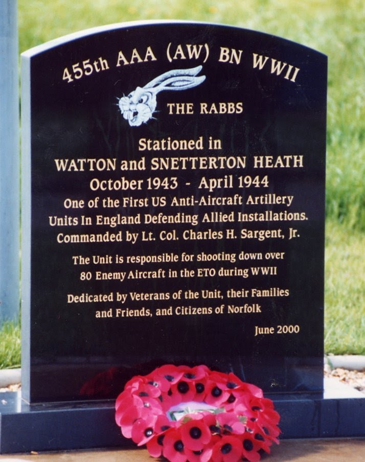 American Memorials in Norfolk & Suffolk Watton Tedder Close