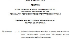 Contoh SK Tim Penggerak PKK RT