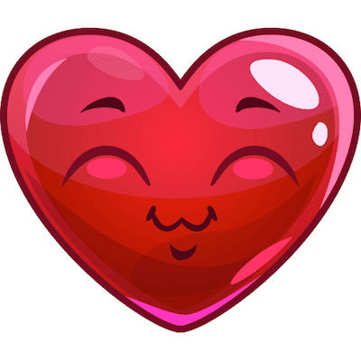 This happy looking heart face is having a good day. Happy heart emoji