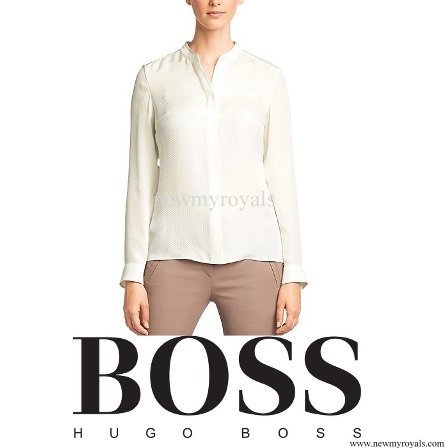 La vestimenta de Letizia y miembros de la CR. Española Queen-Letizia-wore-Hugo-Boss-BOSS-Bajula-silk-blouse