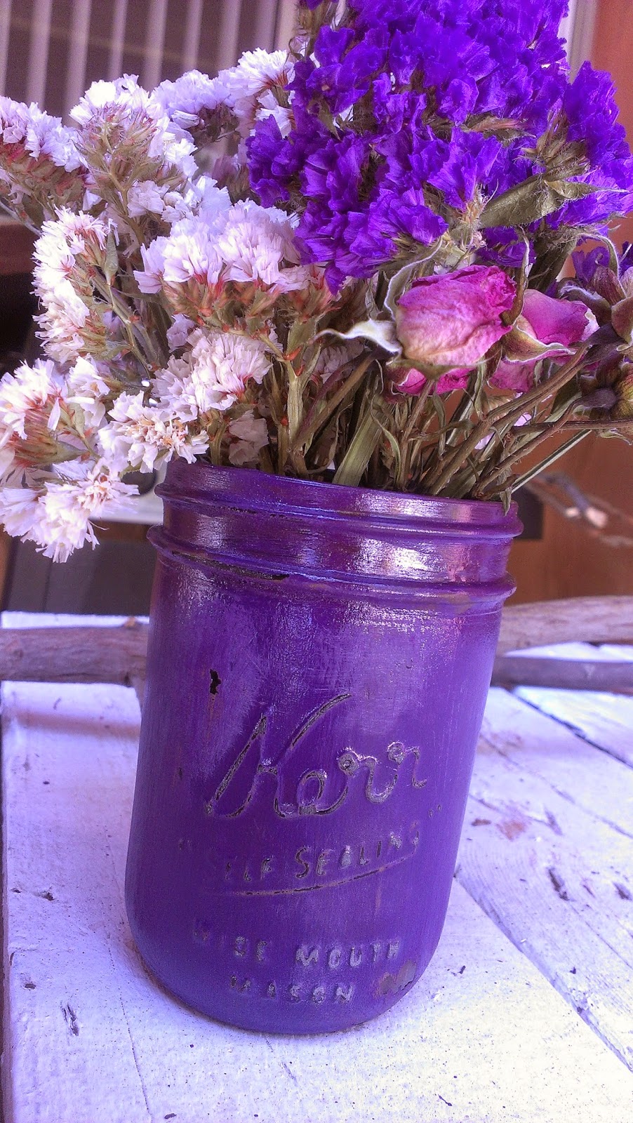 An Adventure like no other... Dried Flowers in painted Mason Jars DIY