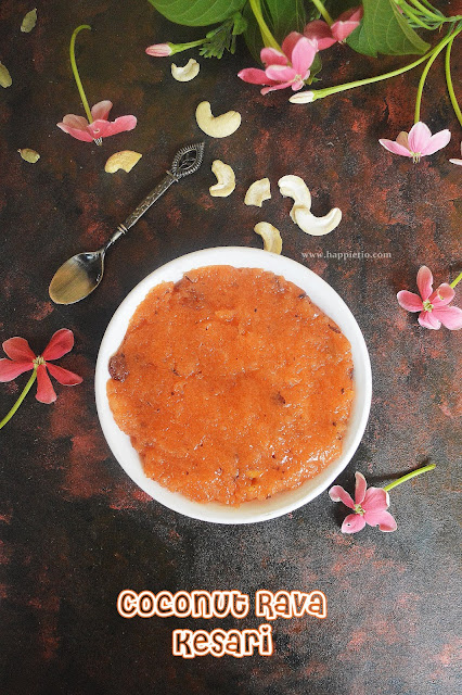 Coconut Rava Kesari Recipe | Thengai Kesari