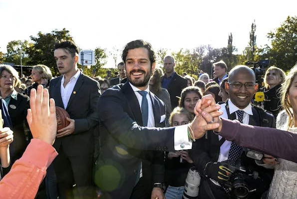 Prince Carl Philip and Princess Sofia of Sweden attended the opening of "Sports Without Borders" activities in a school in Norrtalje