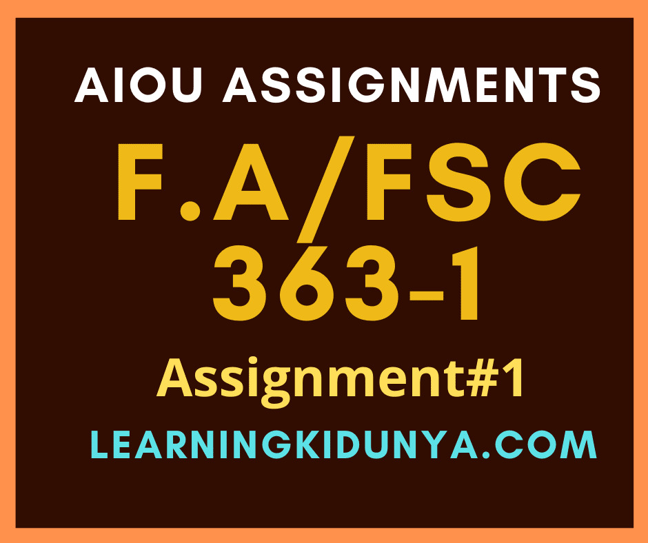 AIOU Solved Assignments 1 Code 363