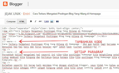 Cara Terbaru Mengatasi Postingan Blog Yang Hilang di Homepage Cara Terbaru Mengatasi Postingan Blog Yang Hilang di Homepage