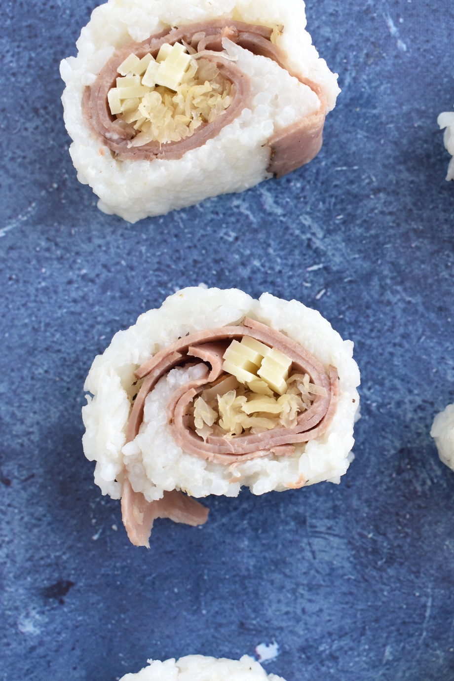 Beefshi reuben sushi roll
