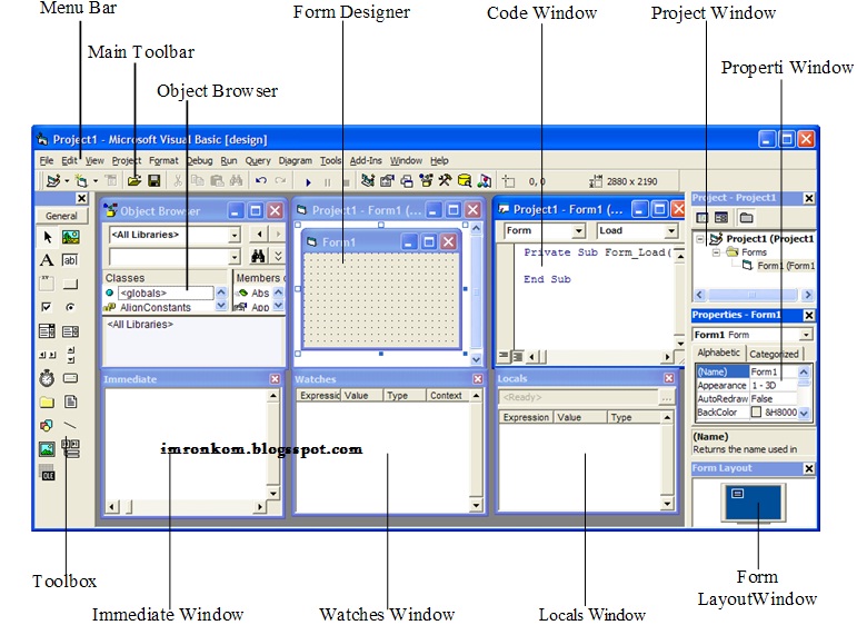 Mengenal Integrated Development Environment (IDE) VB 6.0 | Imron