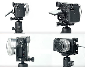 Sunwayfoto PSL-A6300 L bracket on Sony a6300 LCD and Cable