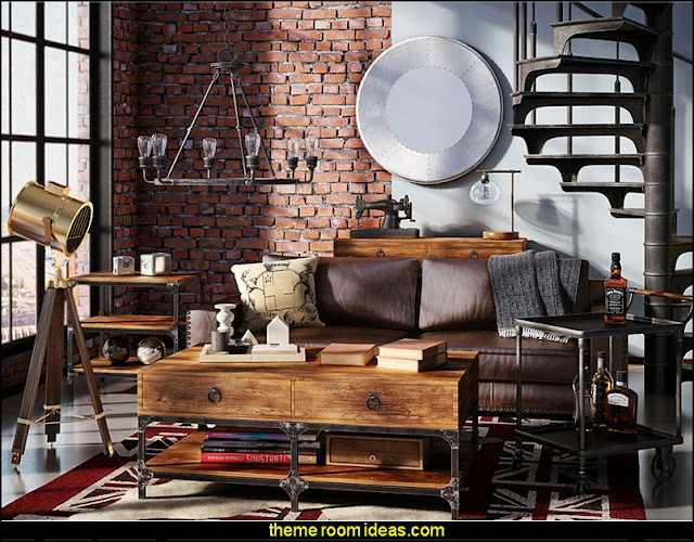 Industrial style decorating ideas - Industrial chic decorating decor - Gears decor - City living urban style - Modern Industrial - Industrial urban loft decorating ideas - industrial bedroom ideas 