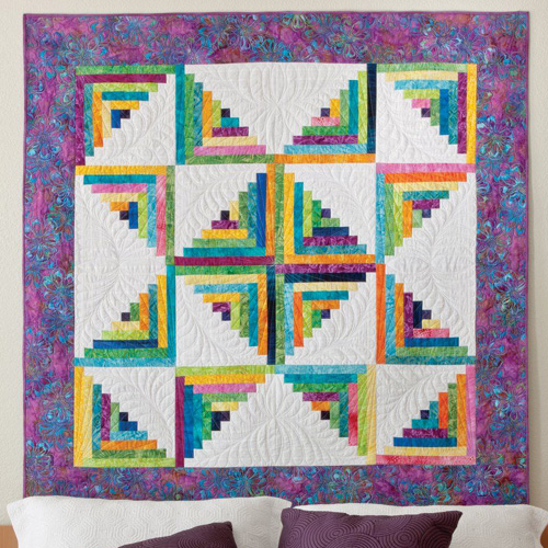 Scrappy Star Log Cabin Quilt Pattern